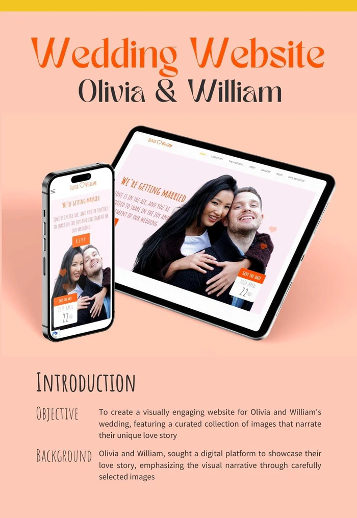 Case Study - Olivia & William's Wedding website - page 1